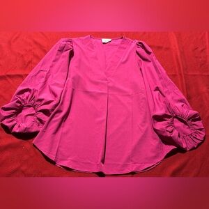 Andree Magenta Blouse with Statement Sleeves